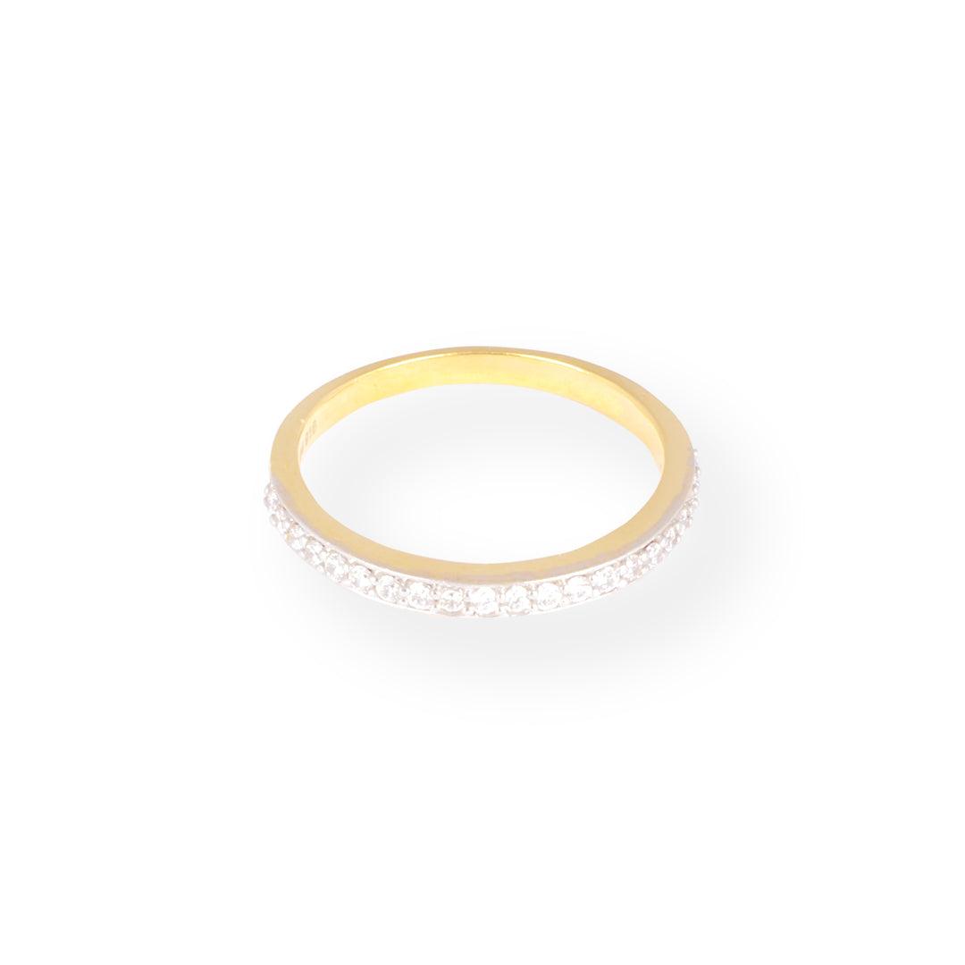 22ct Gold Half Eternity Ring with Cubic Zirconia Stones LR-7100 - Minar Jewellers