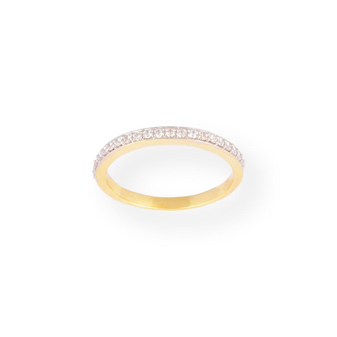 22ct Gold Half Eternity Ring with Cubic Zirconia Stones LR-7100 - Minar Jewellers