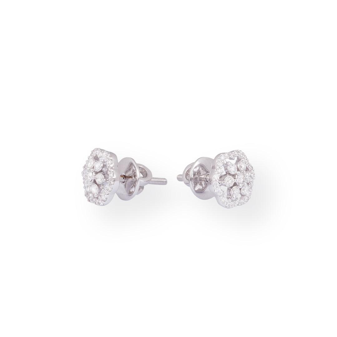 18ct White Gold Diamond Earstuds ERZ6592 - Minar Jewellers