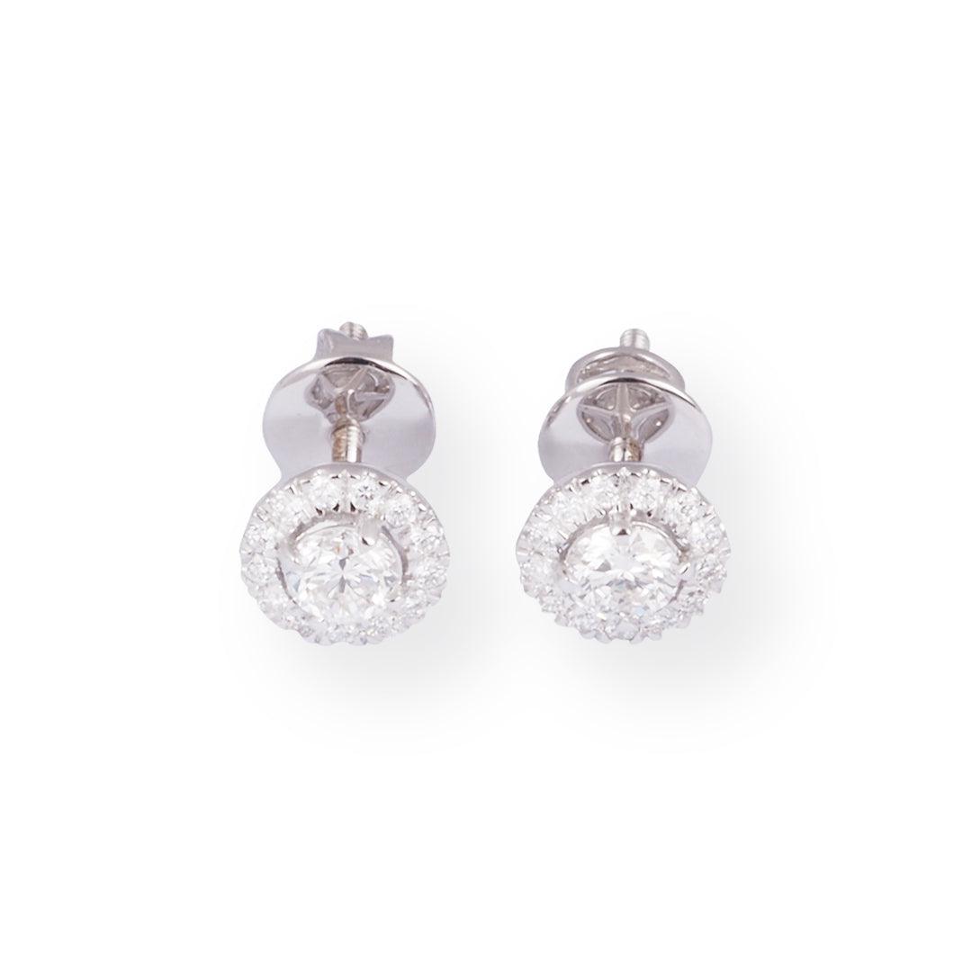 18ct White Gold Diamond Earrings ERZ3775 - Minar Jewellers