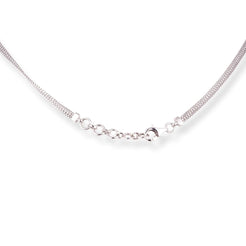 18ct White Gold Necklace with Cubic Zirconia Stones & Lobster Clasp-8618 - Minar Jewellers