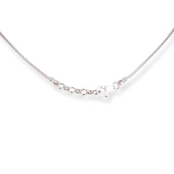 18ct White Gold Necklace with Cubic Zirconia Stones & Lobster Clasp-8615 - Minar Jewellers