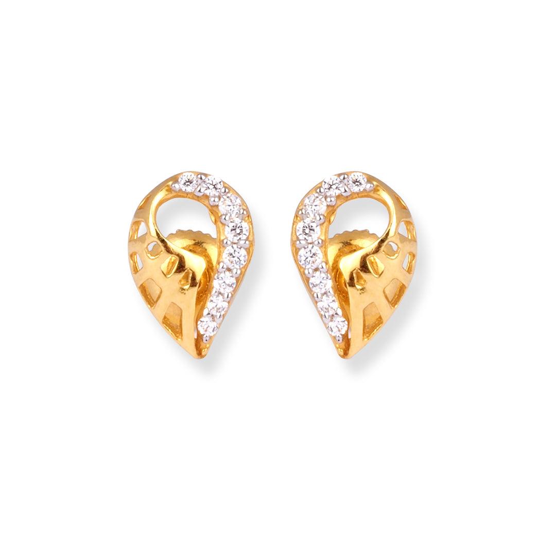 22ct Gold Pendant Set with Cubic Zirconia Stones - 8519 - Minar Jewellers