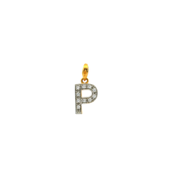 'P' 22ct Gold Swarovski Zirconia Initial Pendant
