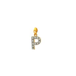 'P' 22ct Gold Swarovski Zirconia Initial Pendant