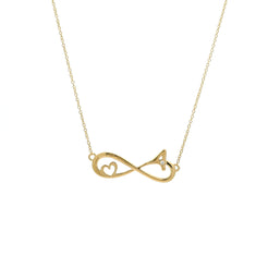Personalised Infinity & Heart Necklace with “A” Initial and Solitaire Lab-Grown Diamond