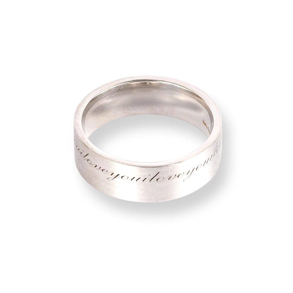 Platinum Gents 'I Love You' Engraved Wedding Band GR-4739