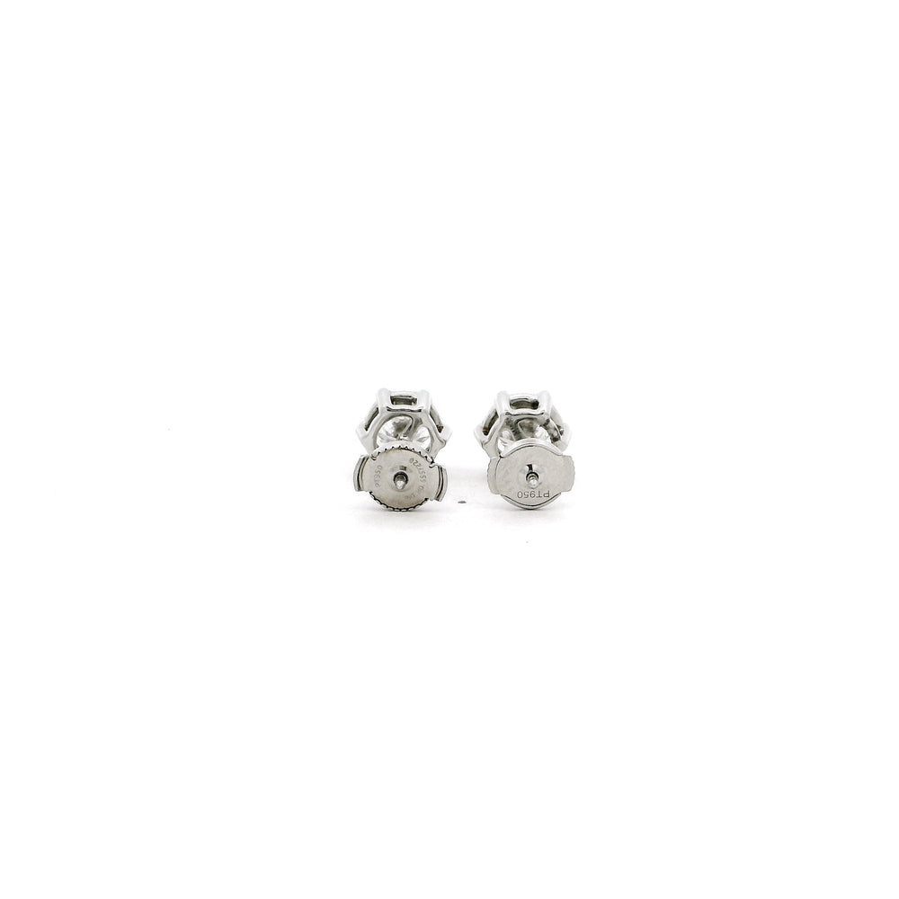 Platinum Lab Grown Diamond Ear Studs with Push Back Fastening