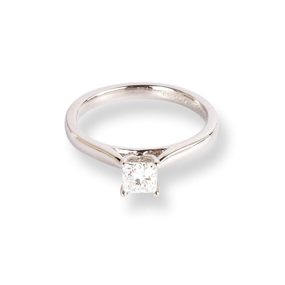Platinum Princess Cut Solitaire Diamond Ring LR-6652