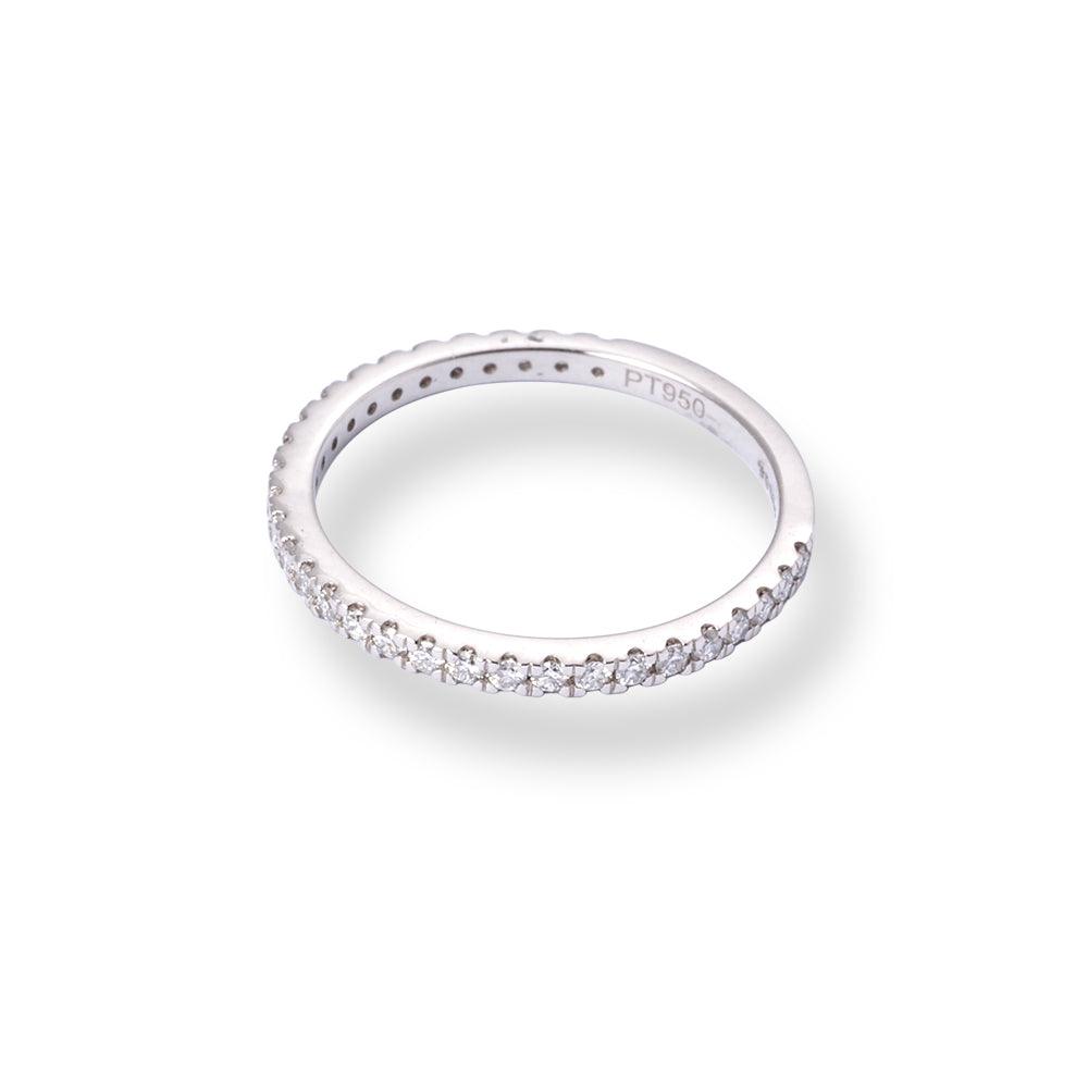 Platinum Round Brilliant Cut Diamond Claw Set Eternity Band LR-6707 - Minar Jewellers