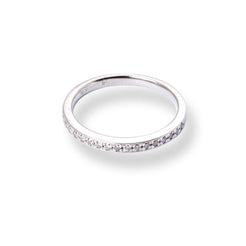 Platinum Round Brilliant Cut Diamond Claw Set Half-Eternity Band LR-6680 - Minar Jewellers