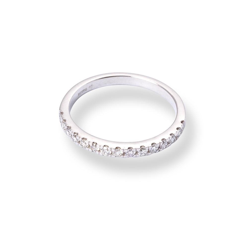 Platinum Round Brilliant Cut Diamond Claw Set Half-Eternity Band LR-6697 - Minar Jewellers