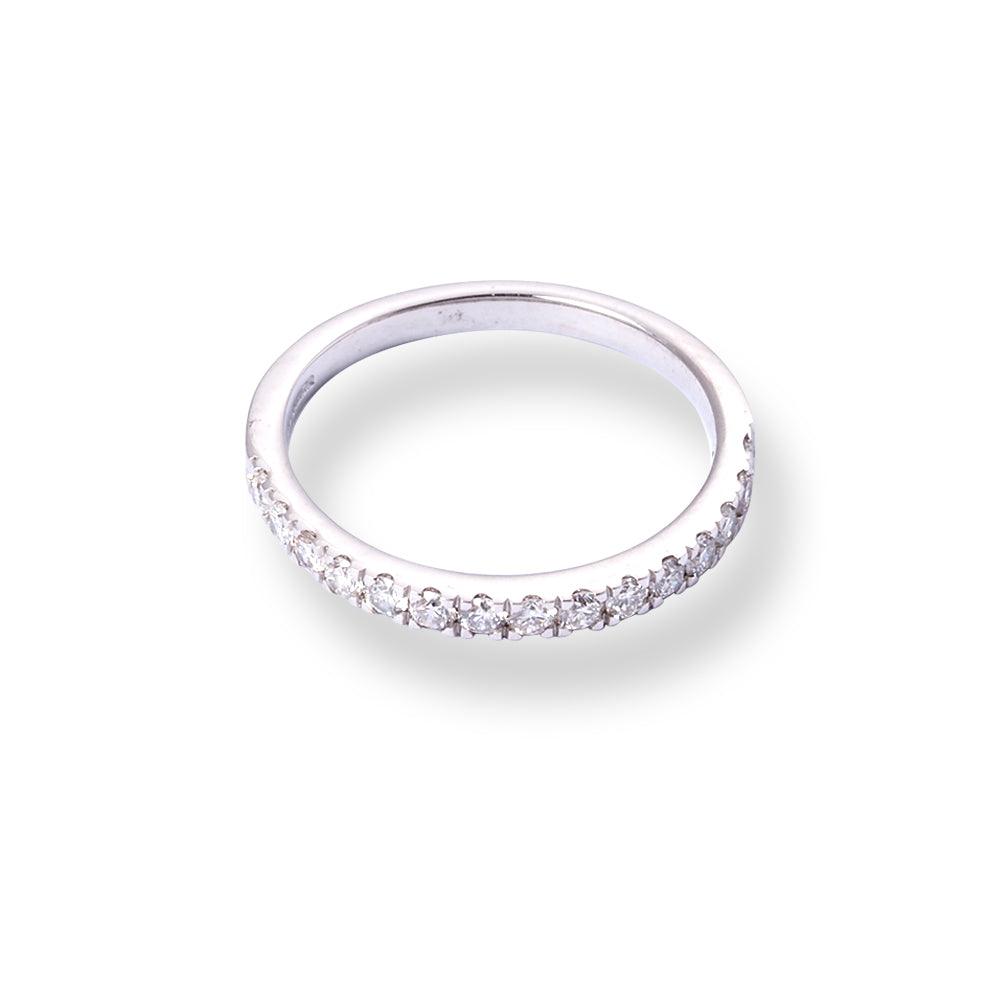 Platinum Round Brilliant Cut Diamond Claw Set Half-Eternity Band LR-6699 - Minar Jewellers