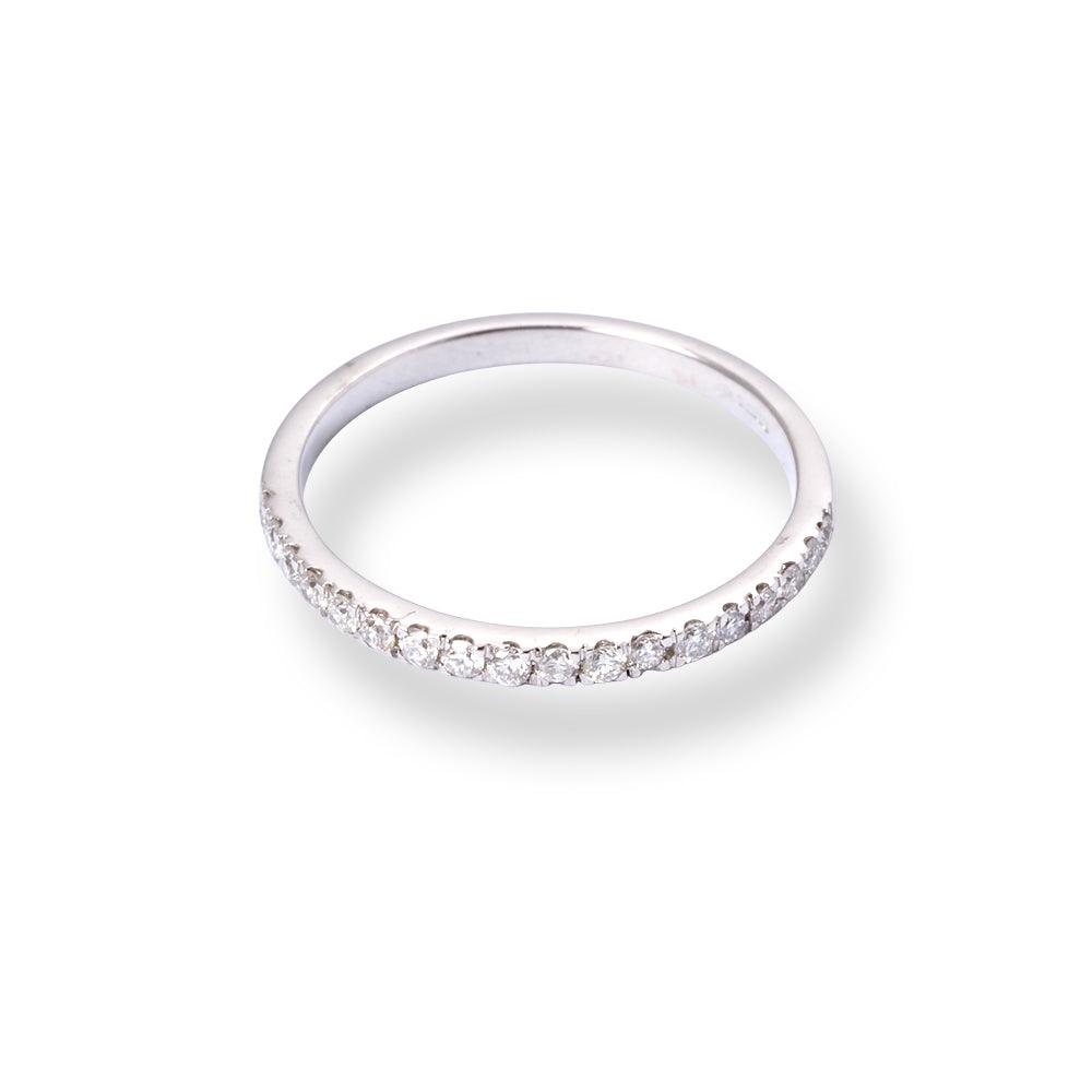 Platinum Round Brilliant Cut Diamond Claw Set Half-Eternity Band LR-6700 - Minar Jewellers