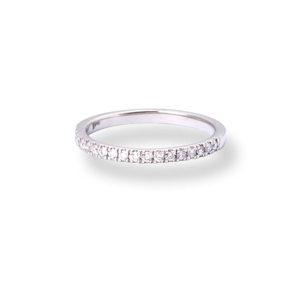 Platinum Round Brilliant Cut Diamond Claw Set Half-Eternity Band LR-6703 - Minar Jewellers