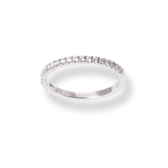 Platinum Round Brilliant Cut Diamond Claw Set Half-Eternity Band LR-6703 - Minar Jewellers