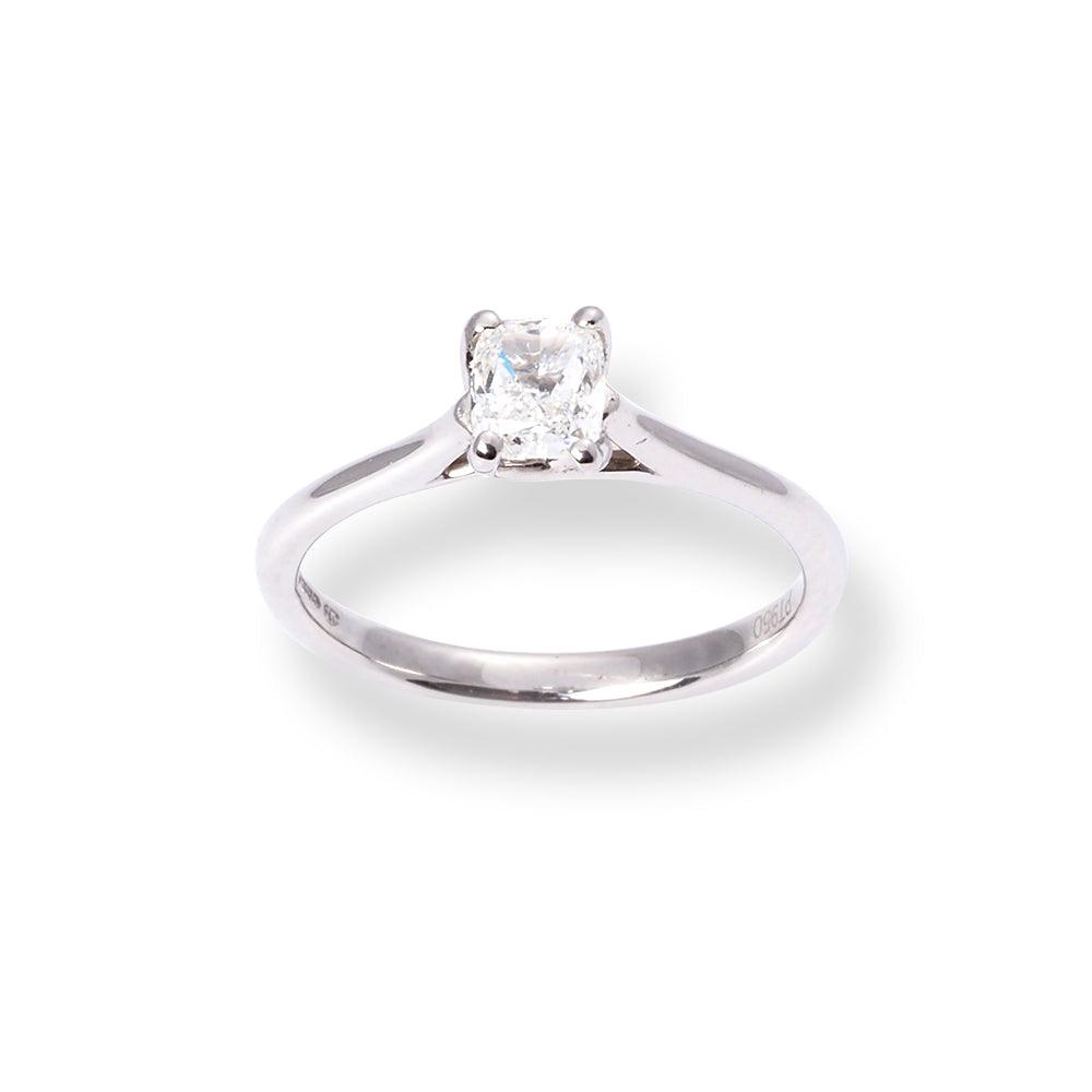 Platinum Solitaire Engagement Ring with 'Cushion' Cut Diamond LR-6704