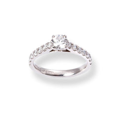 Platinum Engagement Ring with 'Round' Cut Diamond On Shoulder LR-6705 - Minar Jewellers