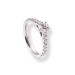 Platinum Engagement Ring with 'Round' Cut Diamond On Shoulder LR-6705 - Minar Jewellers