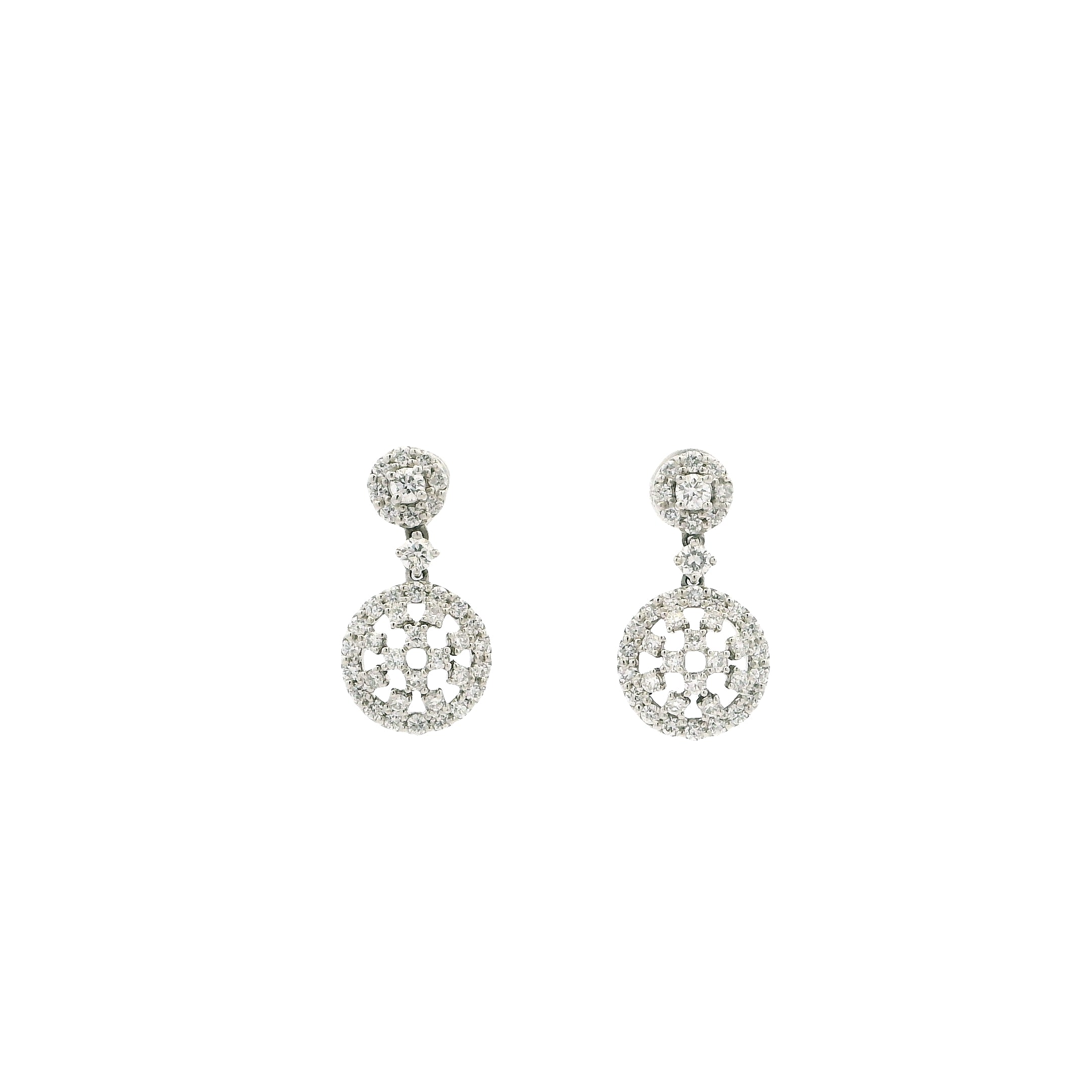 Platinum Luxury Diamond Drop Earrings with Secure Screw Back