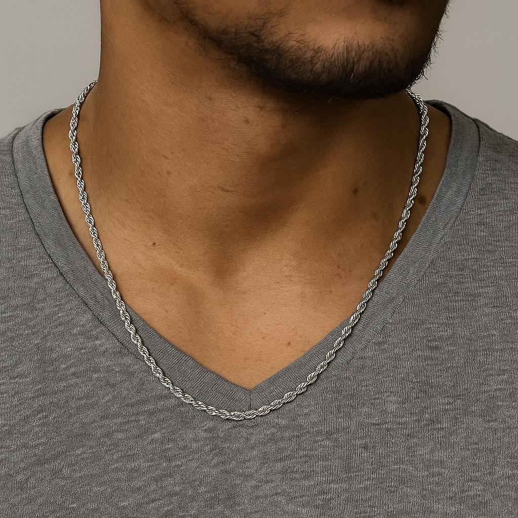 Solid Platinum Rope Chain 22" Necklace – Premium Fine Jewellry Gift