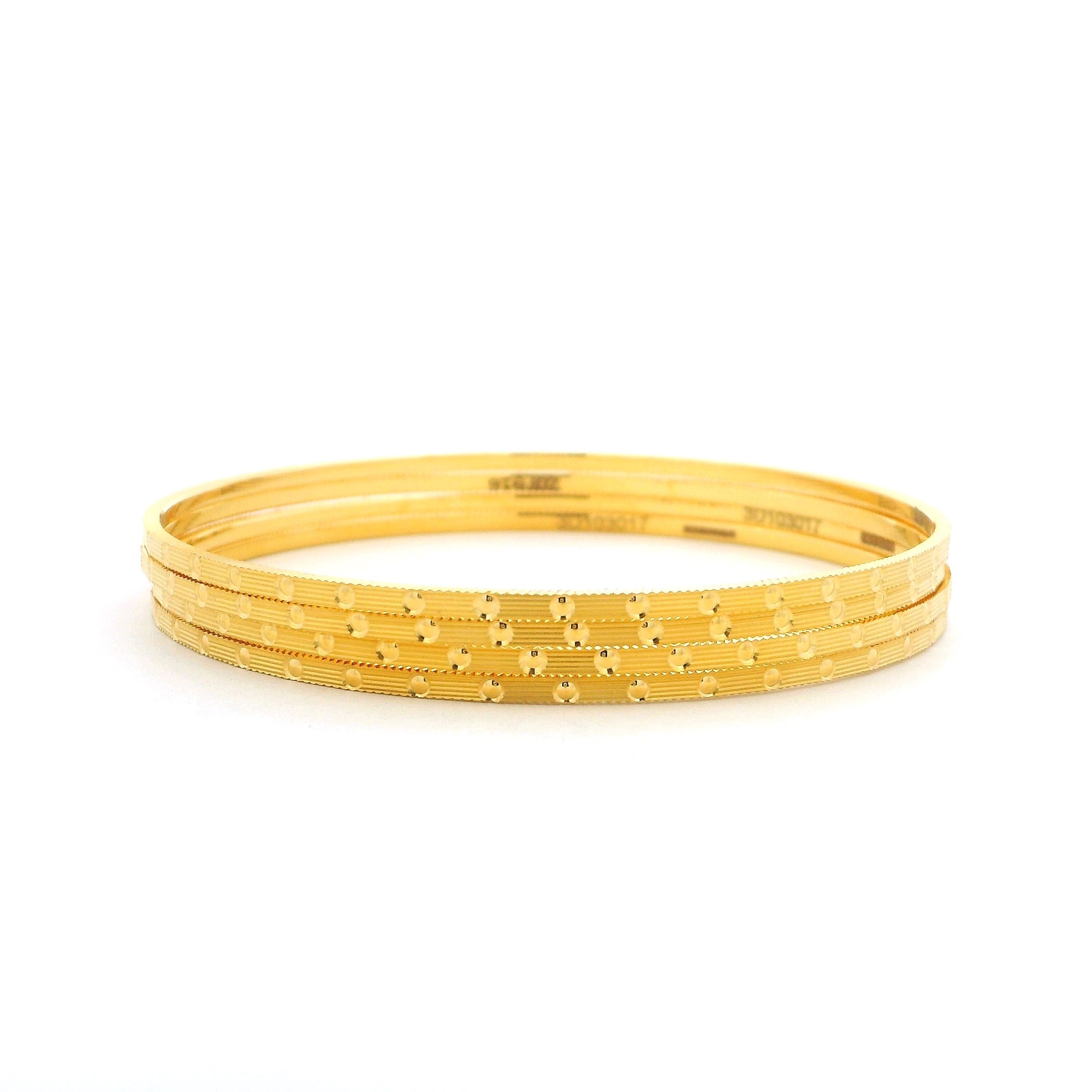 Set of Four 22ct Yellow Gold Bangles with Timeless Pattern Design