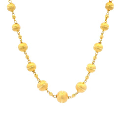 Solid 22ct Gold Necklace  Graduated Diamond Cut Bead Design  Secure Lobster Clasp