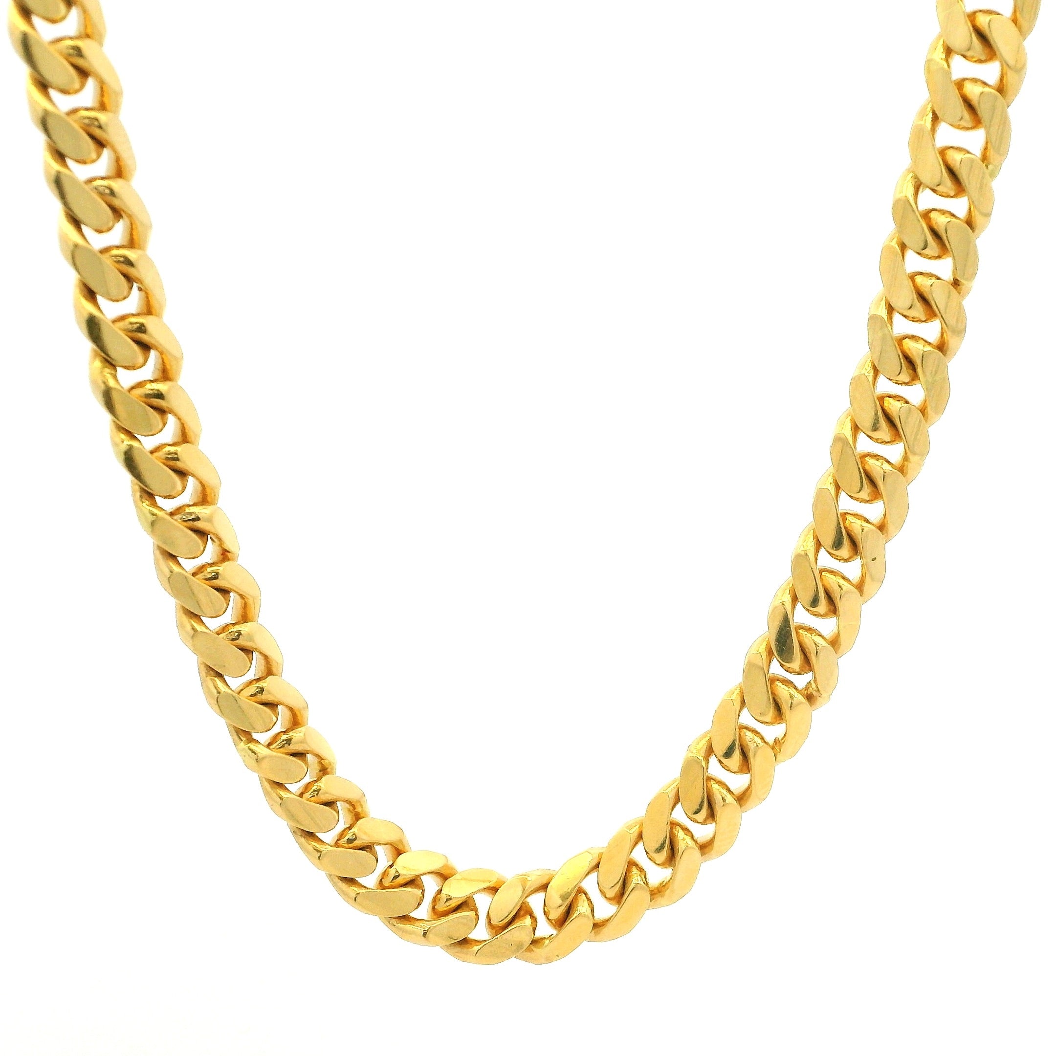 22ct Gold Cuban Link Chain Necklace with Secure Lobster Clasp - Premium Quality
