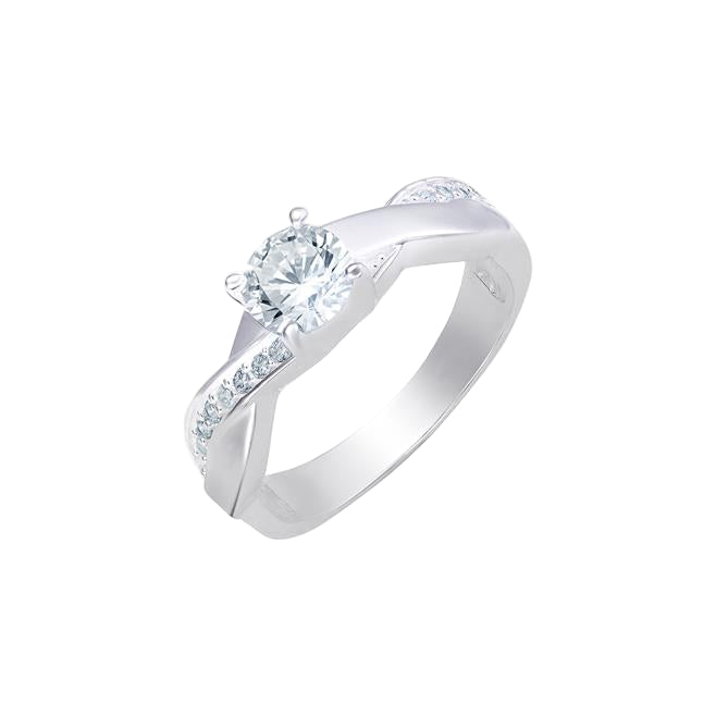 Sterling Silver Cubic Zirconia Interlink Ring – Elegant Jewellery