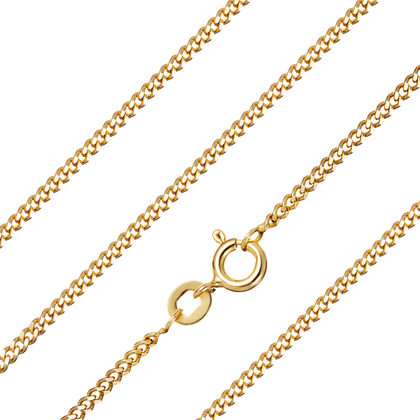 Sterling Silver Gold Plated Curb Chain Necklace – Classic Unisex Jewellery