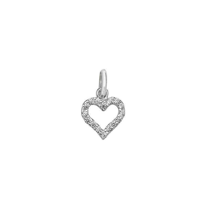 Sterling Silver Pave Set Cubic Zirconia Heart Pendant – Elegant Romantic Jewellery