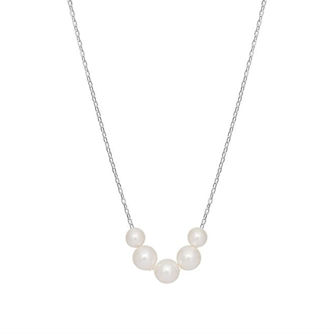 Sterling Silver Pearl Necklace | Classic Design with Ring Clasp