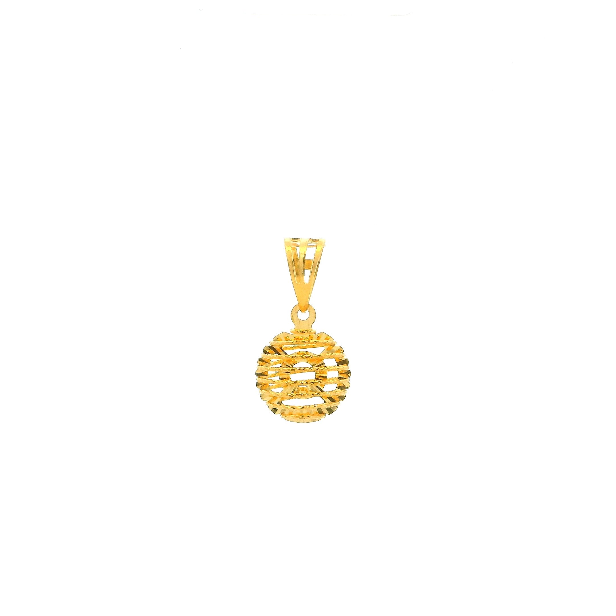 Stylish 22ct Gold Jaali Design Round Pendant – Perfect Gift
