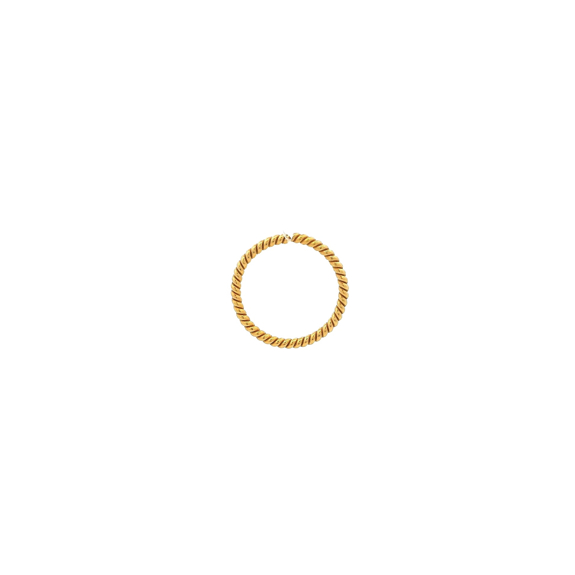 Twisted Design Seamless Nose Ring in 18ct Yellow Gold – Minimalist Gold Piercing