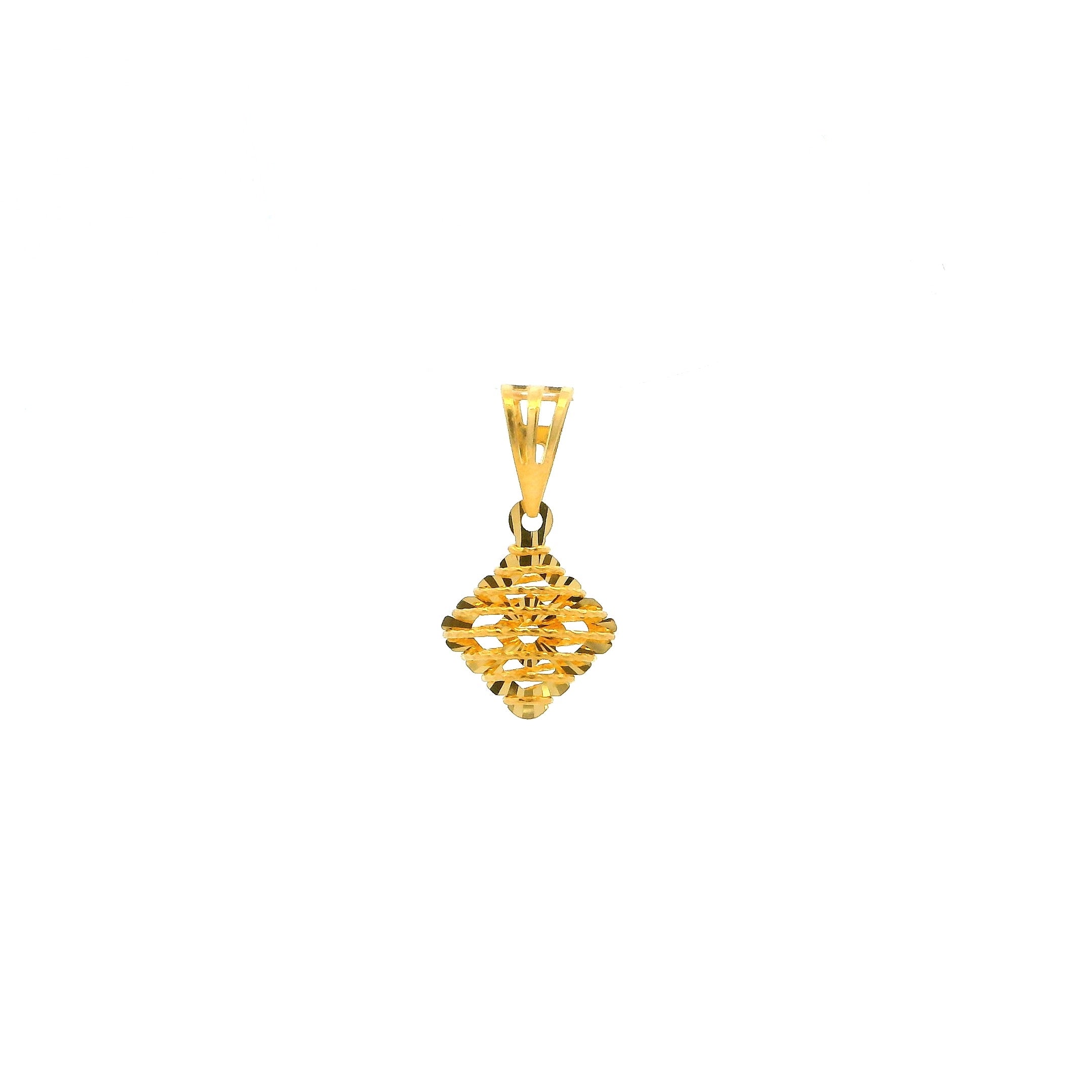 Unisex 22ct Gold Jaali Pendant – Classic Rhombus Jewellery Design