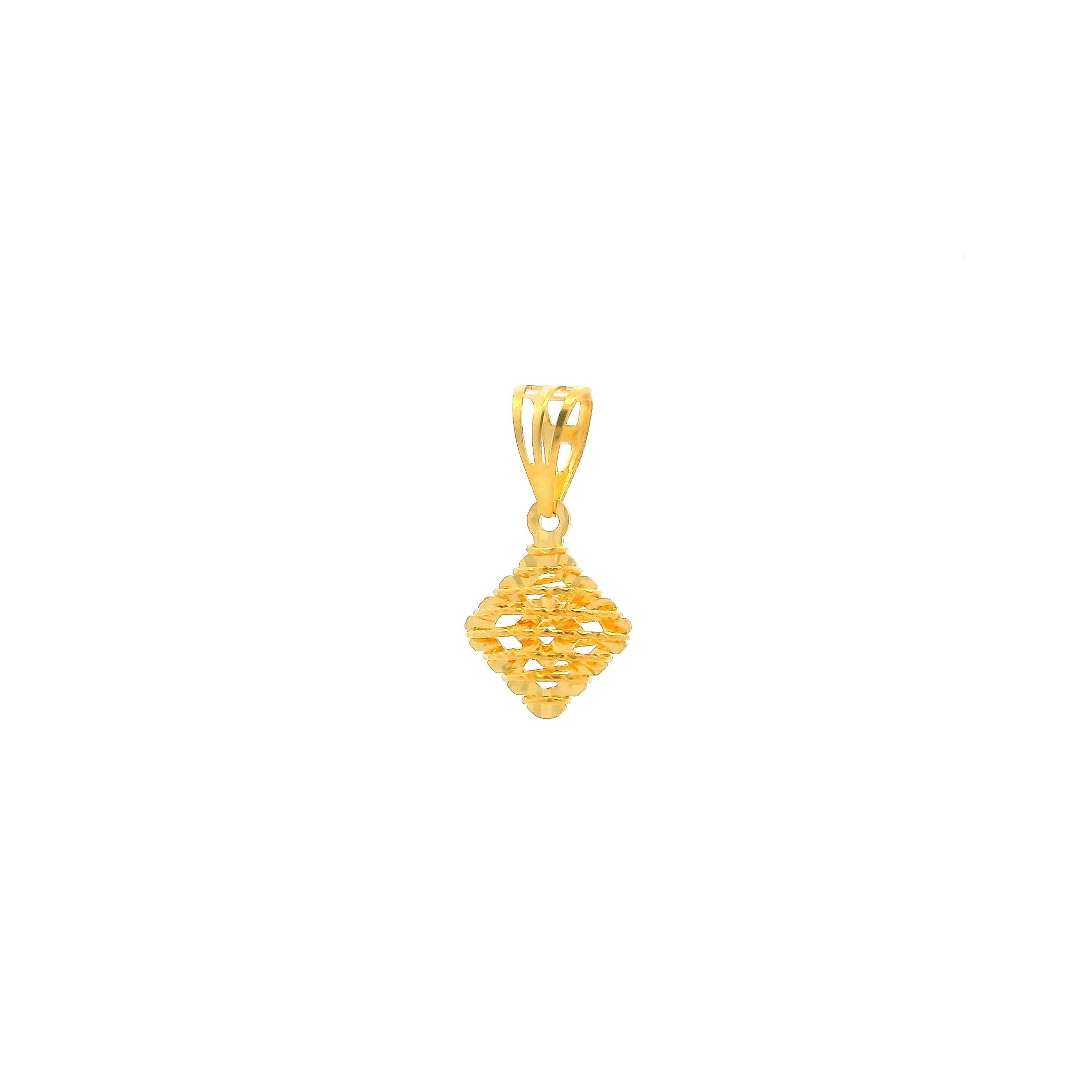 Unisex 22ct Gold Jaali Pendant – Classic Rhombus Jewellery Design