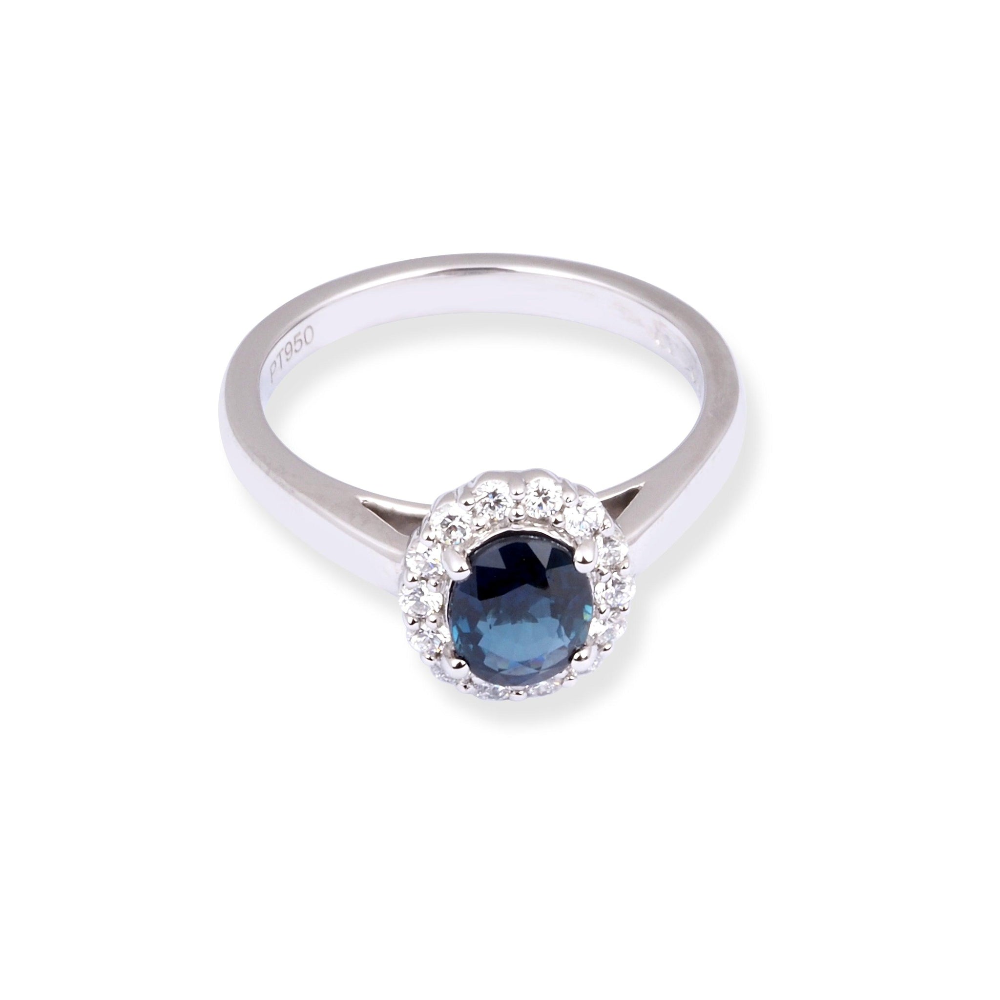 Platinum Diamond & Blue Sapphire Ring LR-7024