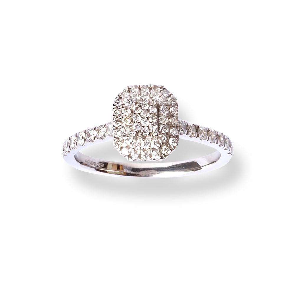 Platinum Diamond Ring in Cluster Design LR-6723 - Minar Jewellers