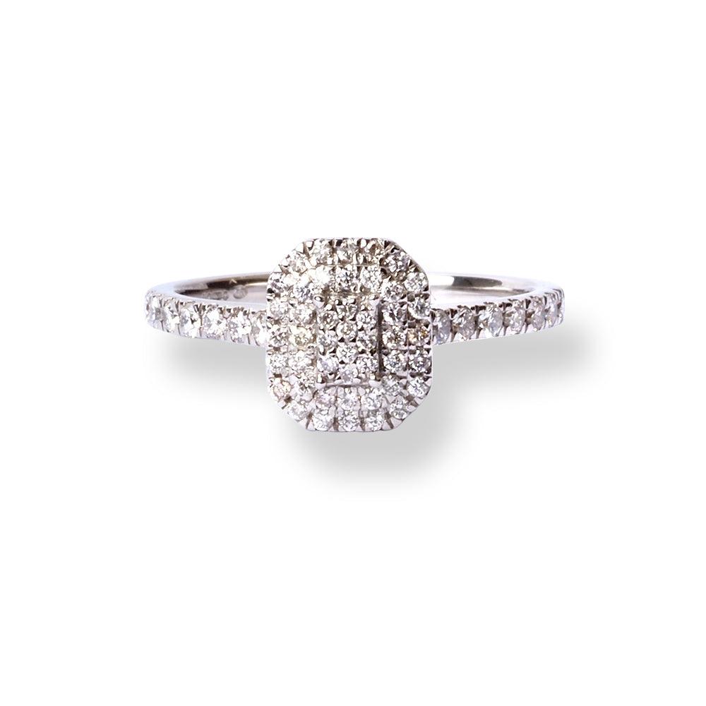 Platinum Diamond Ring in Cluster Design LR-6723 - Minar Jewellers