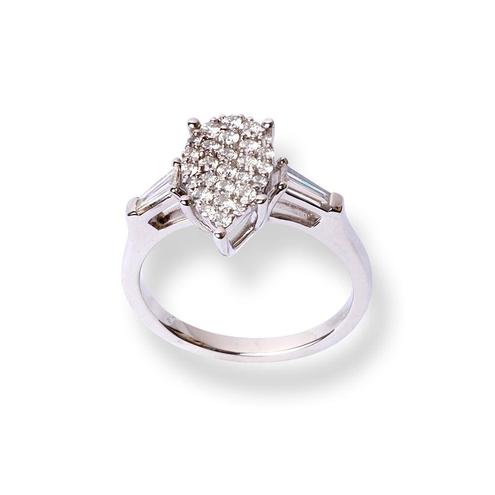 Platinum Diamond Ring in Cluster Design LR-6724 - Minar Jewellers