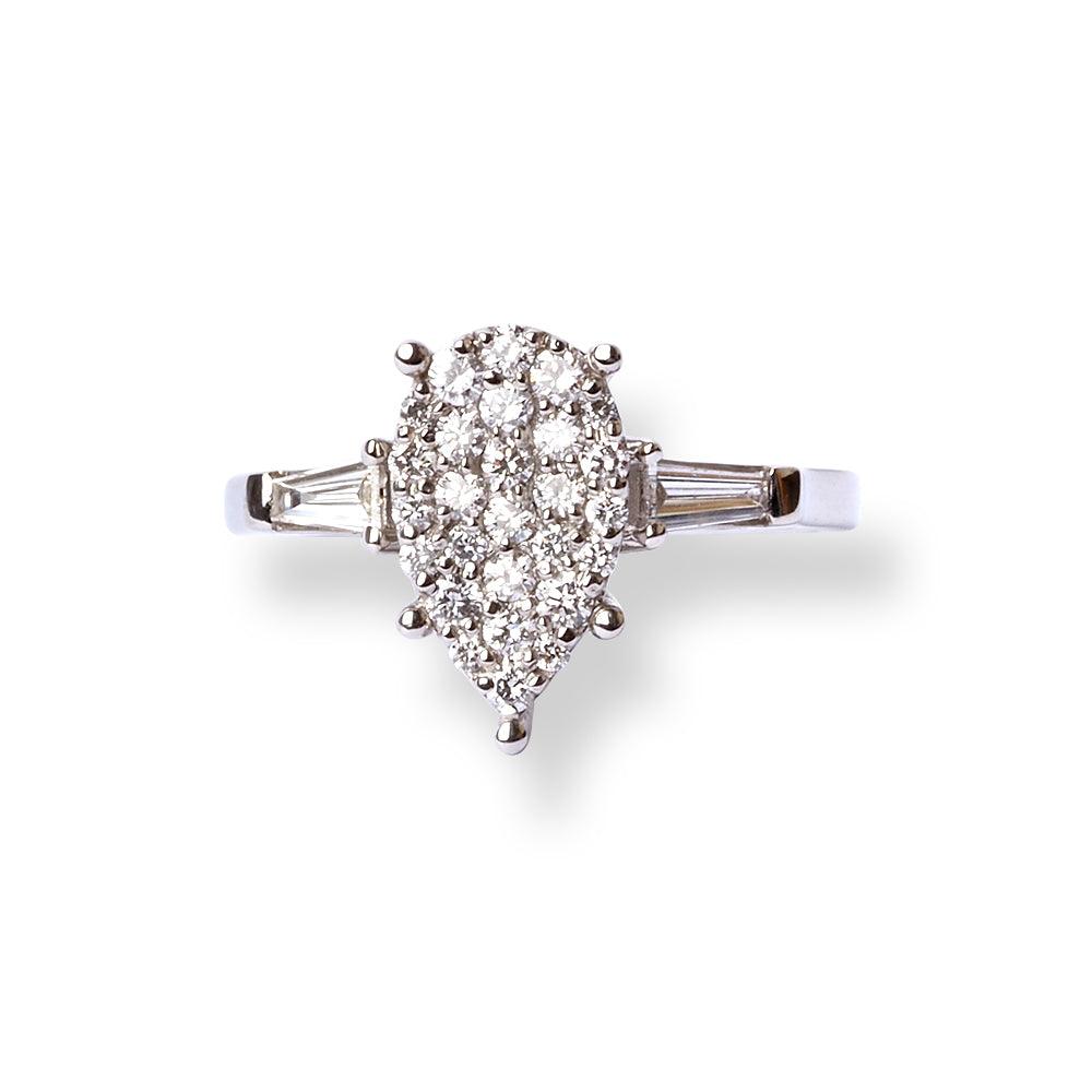 Platinum Diamond Ring in Cluster Design LR-6724 - Minar Jewellers