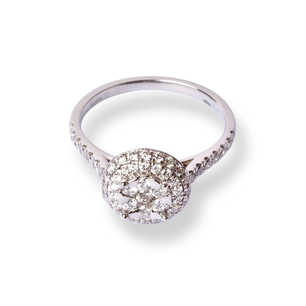 Platinum Diamond Ring with Cluster Design LR-6722 - Minar Jewellers