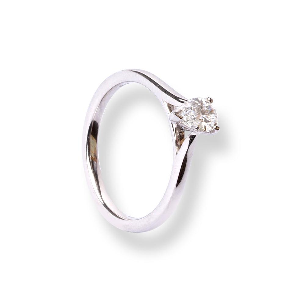 Platinum Pear Shaped Solitaire Diamond Ring LR-7342