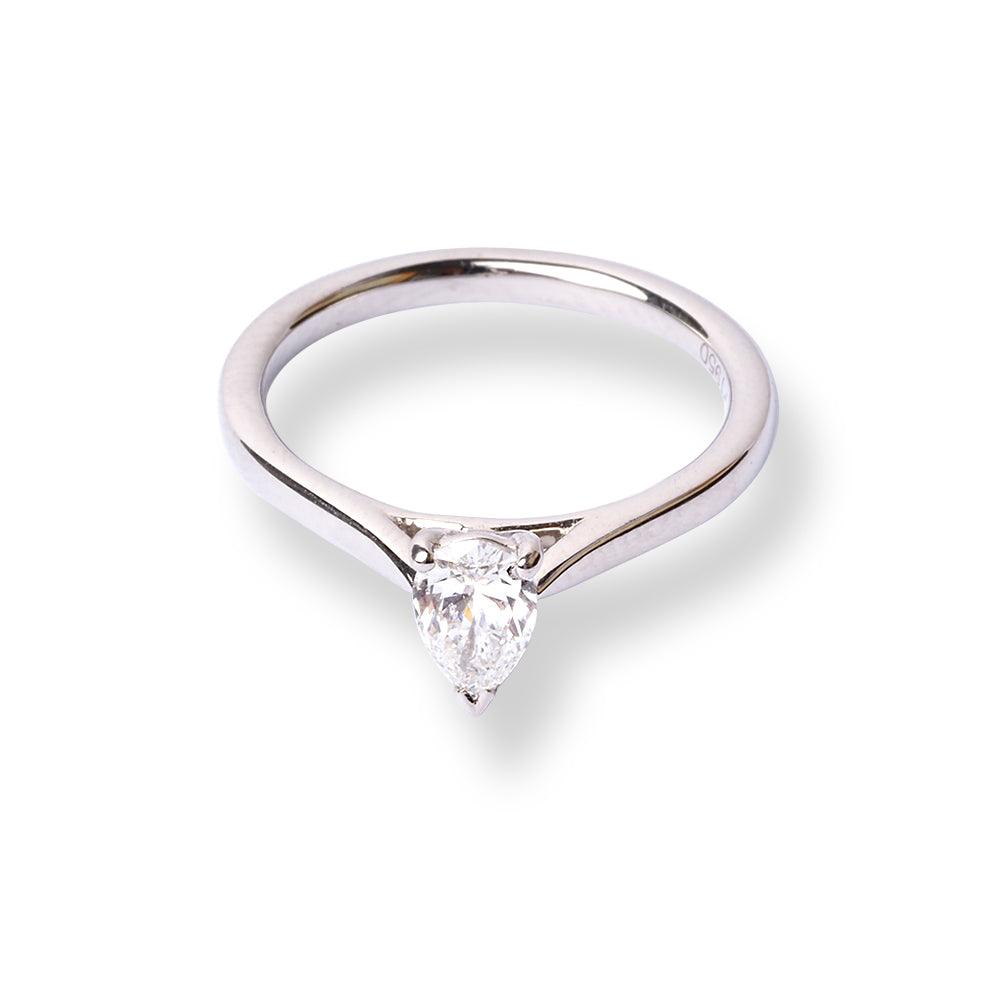 Platinum Pear Shaped Solitaire Diamond Ring LR-7342 - Minar Jewellers
