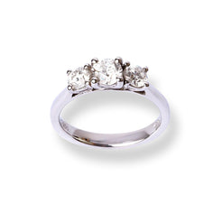 Platinum Ring with Three Round Brilliant Diamonds LR-6719 - Minar Jewellers