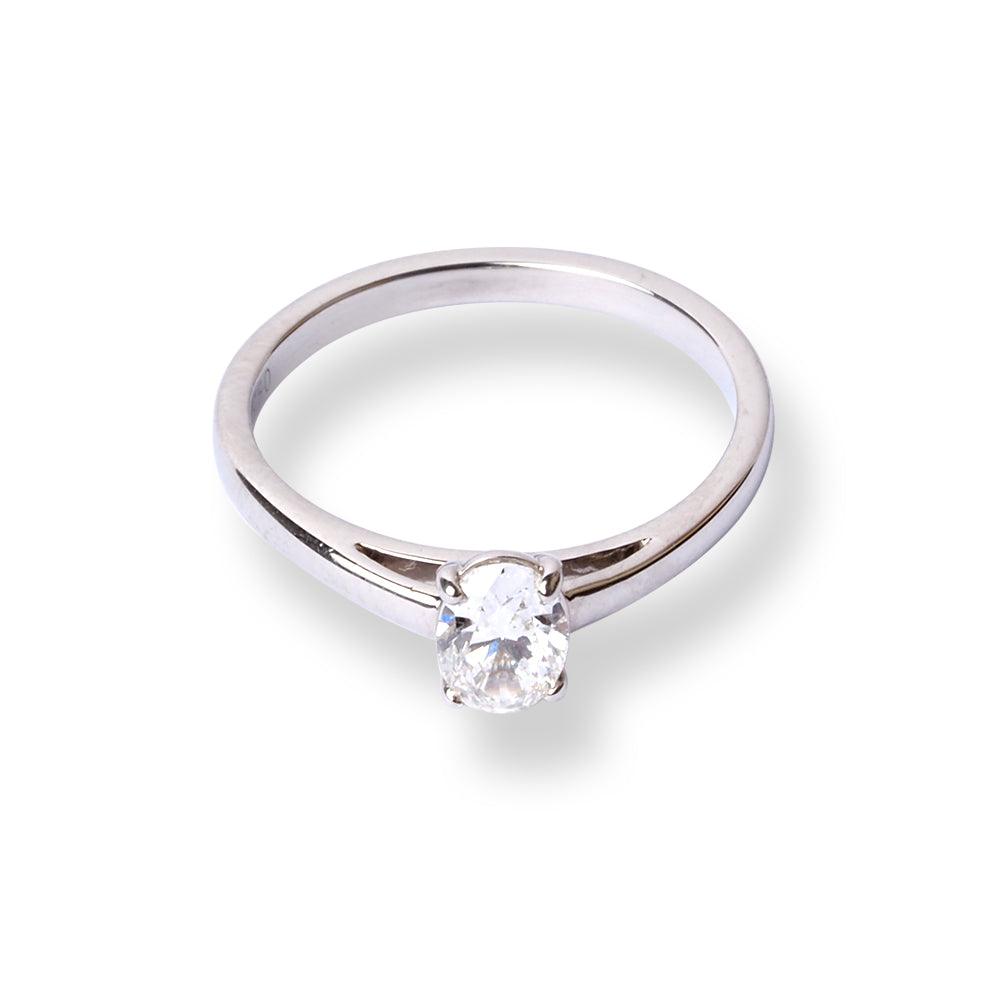 Platinum Solitaire Oval Brilliant Diamond Engagement Ring LR-6720 - Minar Jewellers
