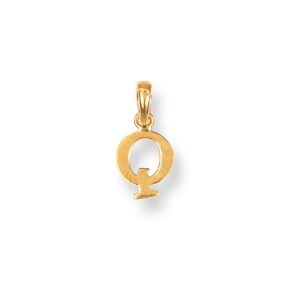 'Q' 22ct Gold Minimal Initial Pendant P-7037-Q