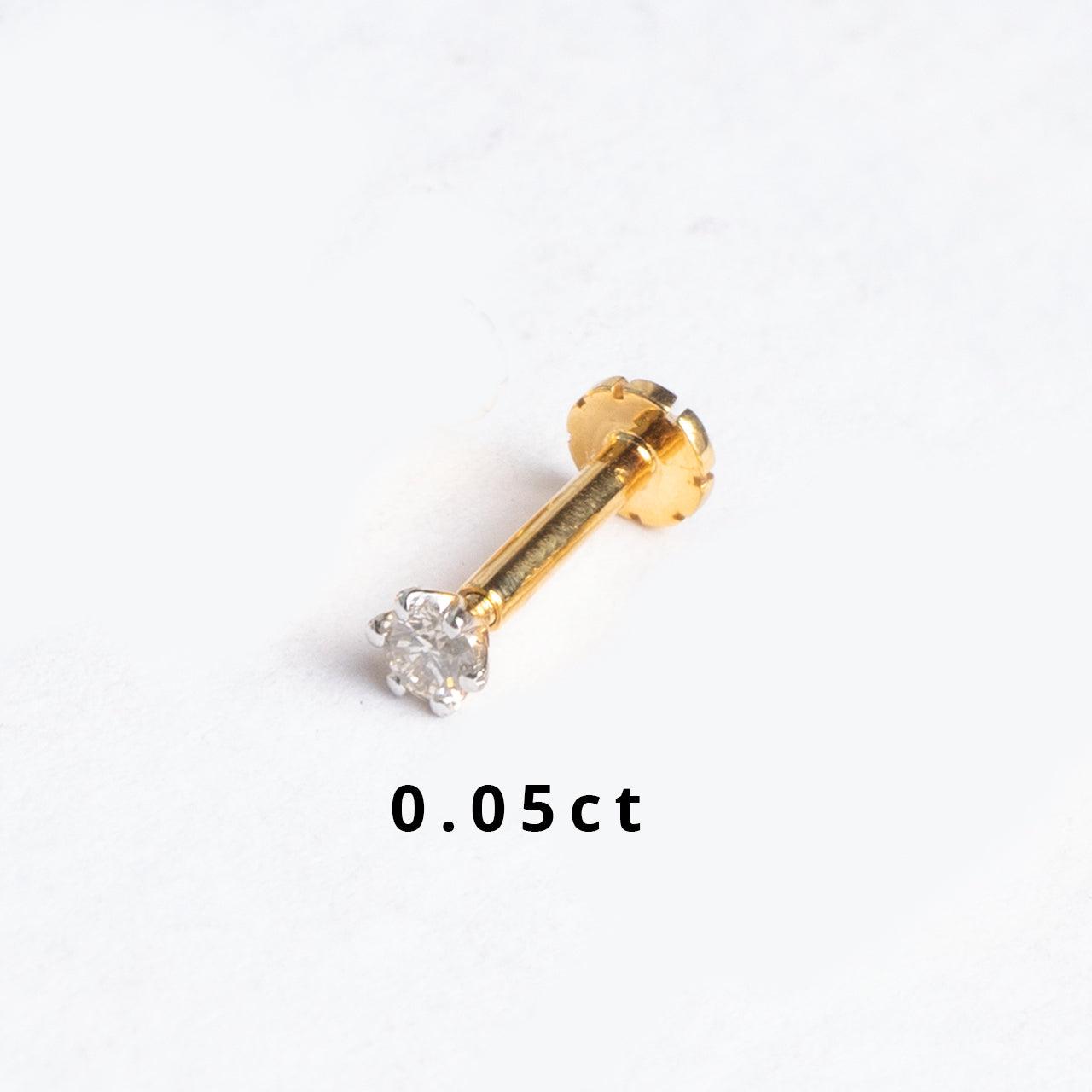 18ct Gold Diamond Screw Back Nose Stud (0.01ct - 0.10ct)