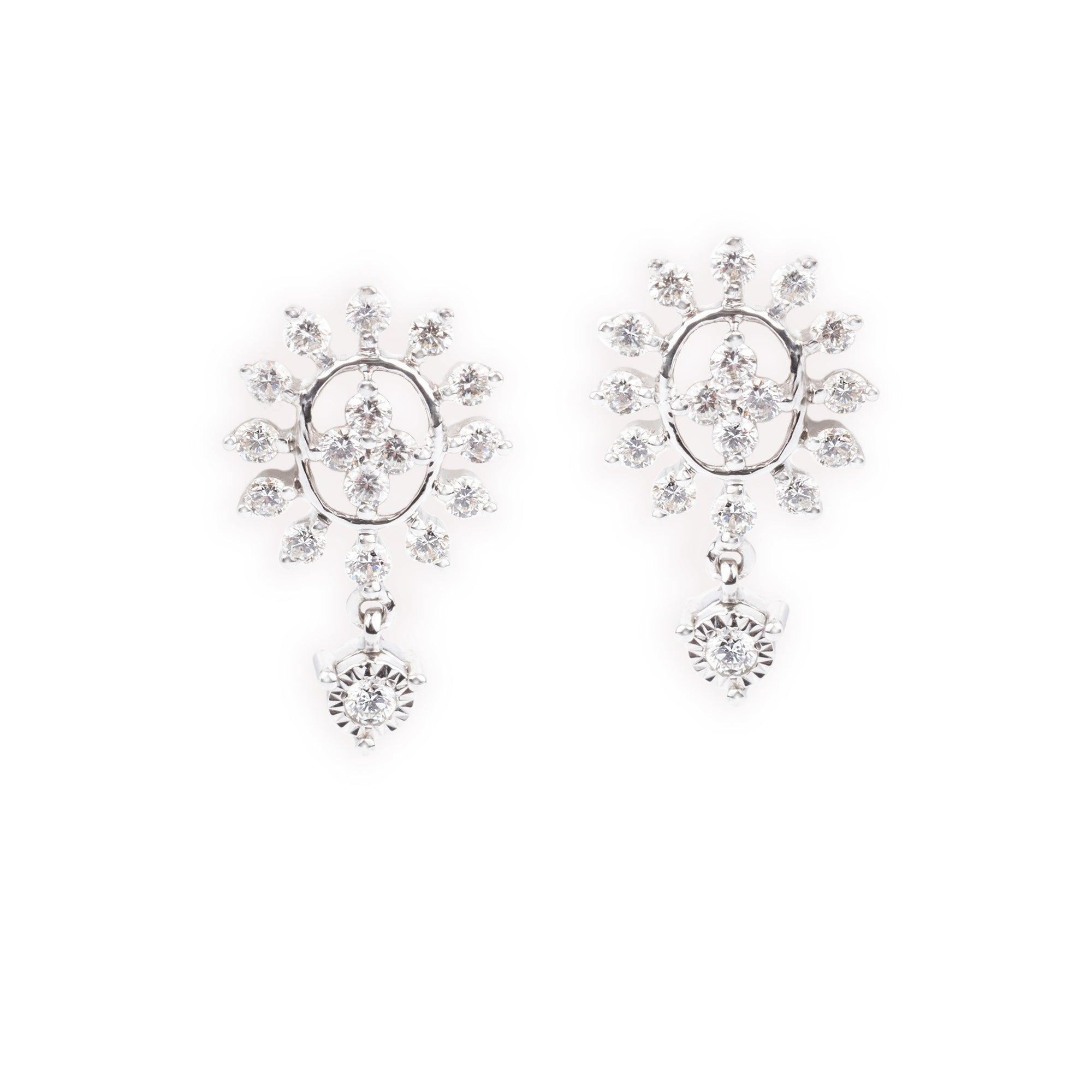 18ct White Gold Diamond Earrings (0.63ct) KCL0424 - Minar Jewellers