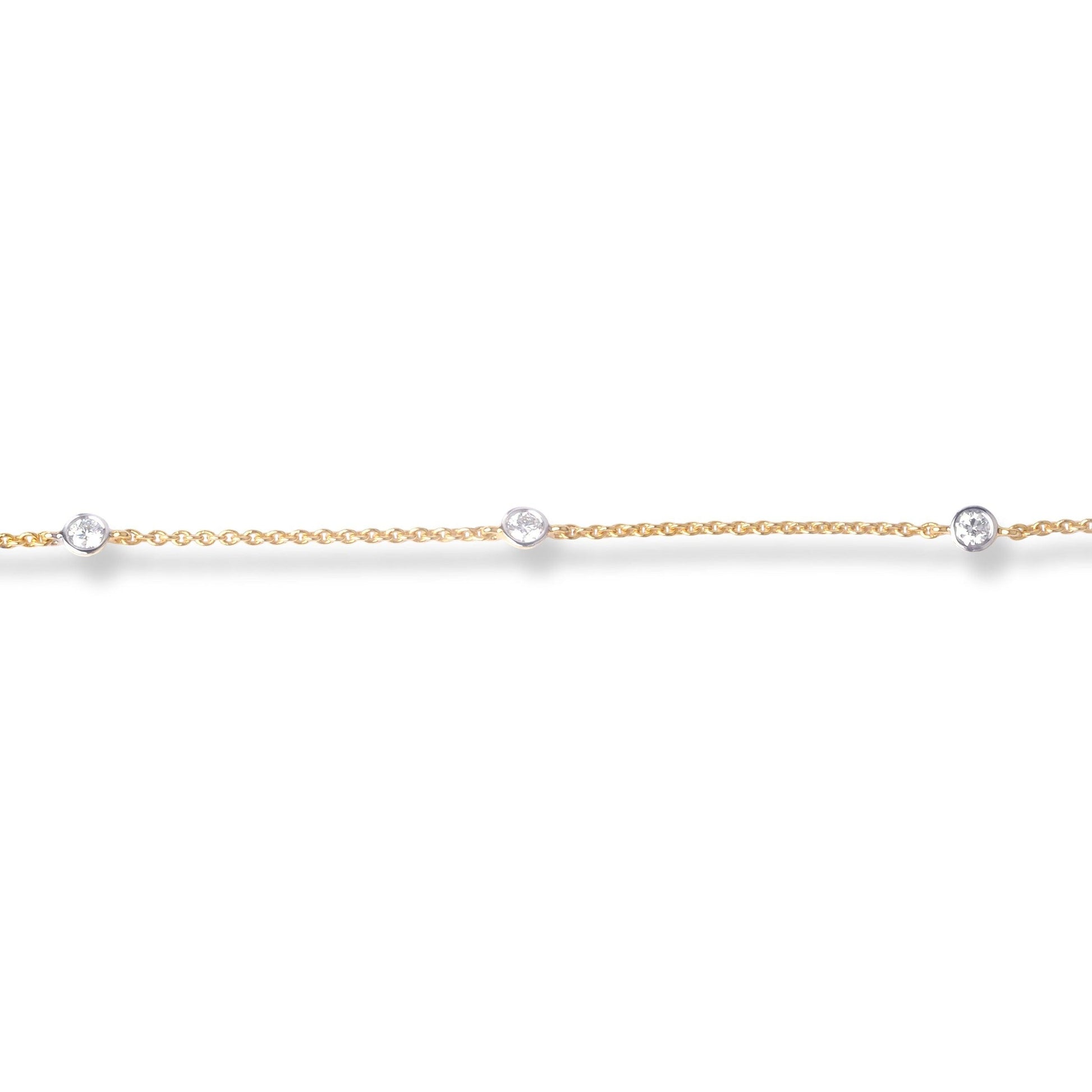 18ct Yellow Gold Bezel-Set Diamond Bracelet with Ring Clasp MCS6253 - Minar Jewellers